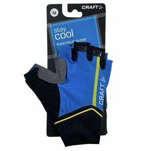 Craft Stay Cool Unisex Puncheur Cycling Gloves Blue Stretch Elastic Panel M New